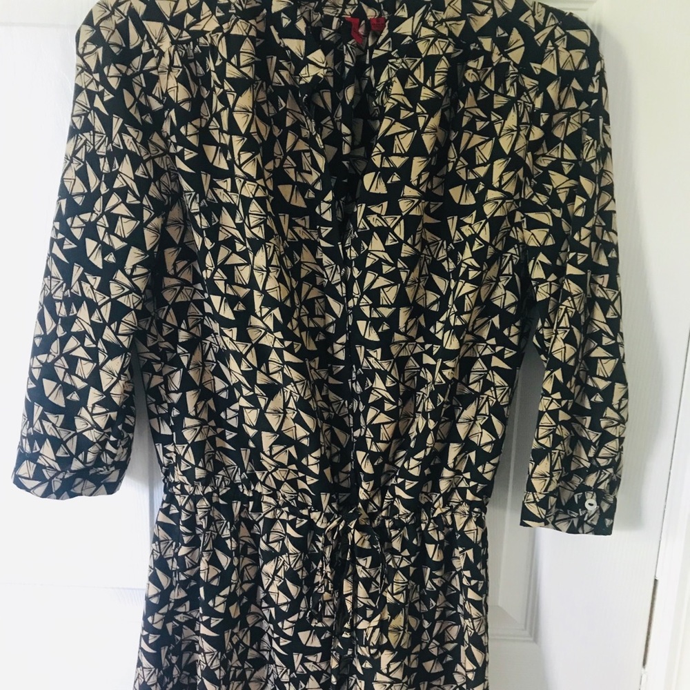 Black and Tan 3/4 Length Dress